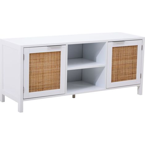Interiors by Premier Functional White Wood Media Unit, Multi Pupose Sideboard Media Unit, Optimal Dimensions TV Cabinets (1/5)