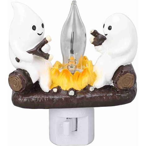 Veilleuse LED fantôme effet feu de camp, lampe à flamme vacillante pour décoration intérieure, prise US 110 V (1/5)