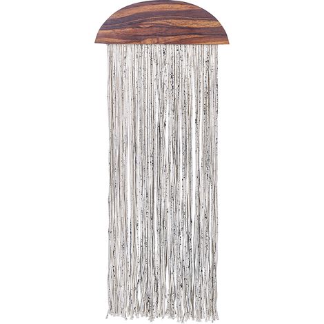 Decoración de pared de madera de álamo oscura blanco negro 37 x 92 cm Zikiria