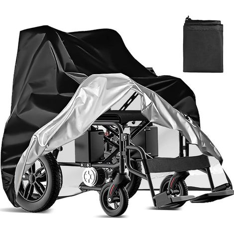 Housse fauteuil roulant imperméable anti-poussière en toile Oxford 100x75x100cm, housse de protection pour fauteuil électrique avec sangles (1/3)