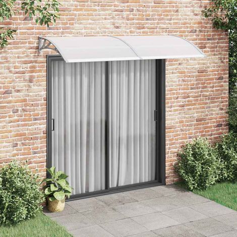 Marquise-Auvent de porte Gris 240x100 cm Polycarbonate (1/5)