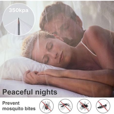 Moustiquaire de lit. Grand Moustiquaire pour lit. Moustiquaire Ciels De Lit pour Lit Simple King Size Ou Double. Moustiquaire De Lit Ciel De Lit Adapté à La Protection Contre Les Insectes (XL) (1/4)