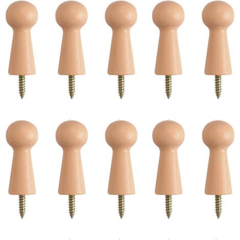 10 x Wooden Towel Hooks for Bath Towels Door Stair Edges Closets,10 x Wooden Towel Hooks for Bath Towels Door Stair Edges Closets (1/5)