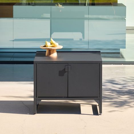 Cuisine extérieure acier 2 portes L80cm noir - Kea (1/5)