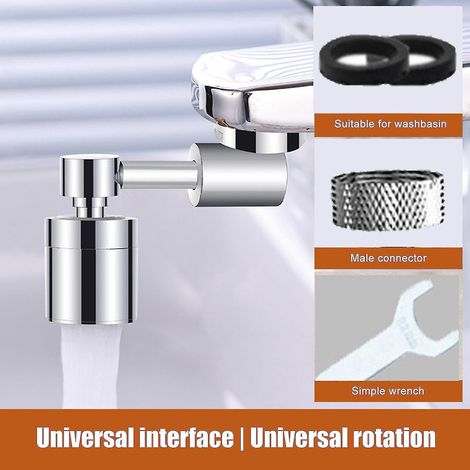 Universeller 1080°-Schwenk-Wasserhahn-Luftsprudler mit rotierendem Roboterarm für klappbare Küchenspülen - A