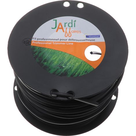 Jardiaffaires – Fil carré Extra Pro 4mm x 64m pour débroussailleuse – Souplesse accrue – Résistance à l'usure – Pour professionnels du paysage (1/3)