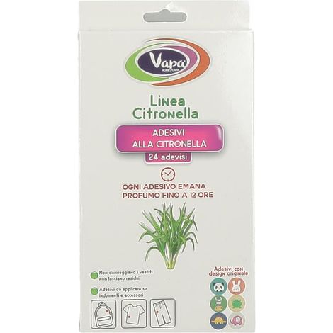 ADESIVI CITRONELLA VAPA 24 PZ NON DANNEGGIANO I VESTITI E NON LASCIANO RESIDUI (1/2)