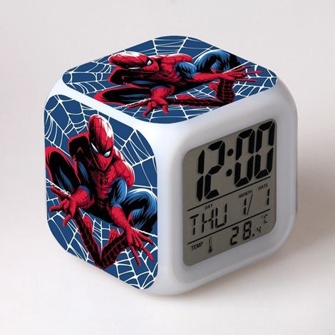 Réveil coloré à l'effigie de Spider-Man, super-héros Marvel