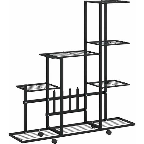 Maison Exclusive - Portapiante con Ruote 94,5x25x92,5 cm Nero in Metallo (1/5)
