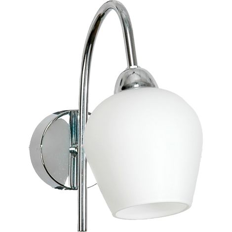 Lámpara de techo cromada con pantalla de cristal blanco Maximus 7-173