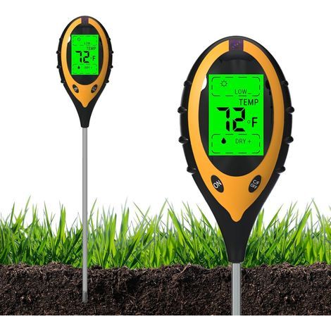 CSPARCV (32×6,3×6,3cm) Qieryun 4-in-1 Bodentester, pH-/Temperatur-/Feuchtigkeits-/Lichttester, Pflanzenfeuchtigkeitstester mit digitaler LED-Anzeige für Gartenbau, Landwirtschaft und Freilandpflanzen (1/4)
