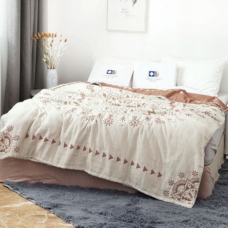 [LCS]Couverture de lit en coton et bambou Layers, ultra douce, style bohème et respirante, coloris 2, 200 x 230 cm (1/5)