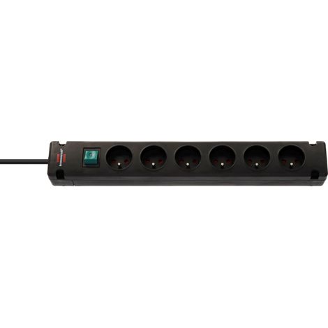 Multiprise Bremounta 6 prises BRENNENSTUHL - 3m - H05VV-F3G1.5 avec interrupteur - noir - 1150651316 (1/6)