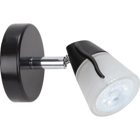 DIAM 01 Spot sur patère GU10 noir a/lpe LED 4W 3000K 500lm incl ARIC 51194