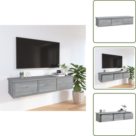 Armoire murale Sonoma gris 88x26x18,5 cm Bois d'ingénierie - Meuble Tv Mural - Étagère Murale - Armoire Murale - Rangement Mural - Décoration Murale (1/5)