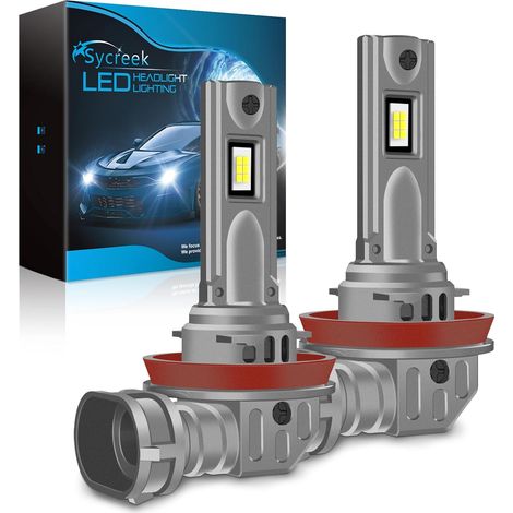 H11 LED 24000LM 90 W, H11 H8 H9 1:1 Mini Design 6500 K Cool White, Halogen Conversion Kit, Headlight Bulb for 12 V Car or Motorcycle (1/5)
