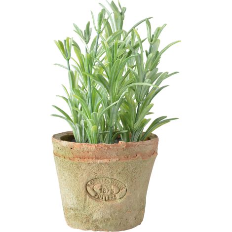 Romarin artificiel en pot - D 10,5 cm x H 16,5 cm - Livraison gratuite