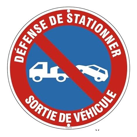 Rigid and Round Parking Defense Sign Diameter Ø30 cm Aluminium Safety Sign Indoor/Outdoor Perforated (1/2)