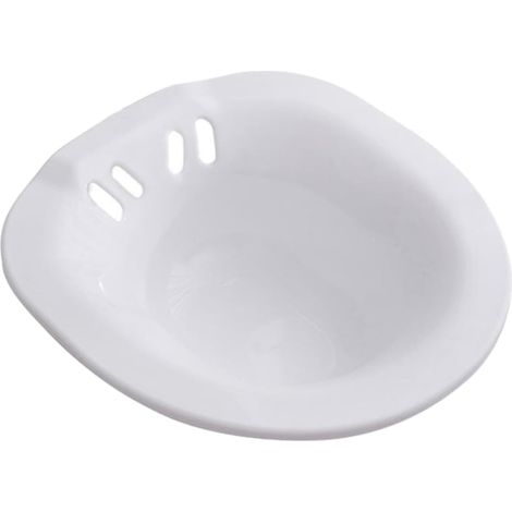 Bain de Siège en Plastique Blanc pour Toilettes, Adapté aux Femmes Enceintes et Personnes Âgées, Confortable et Peu Encombrant pour Soins Intimes (1/5)