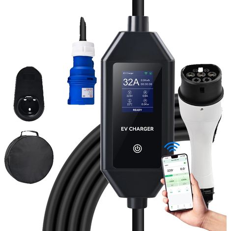 Chargeur EV, puissance de sortie de 7KW, contrôle par application intelligente, Chargeur TYPE2 7KW (1/2)