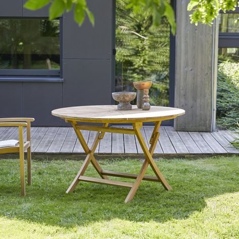 Tikamoon Andria Table de jardin en teck H 75 cm × L 120 cm × P 120 cm (1/5)