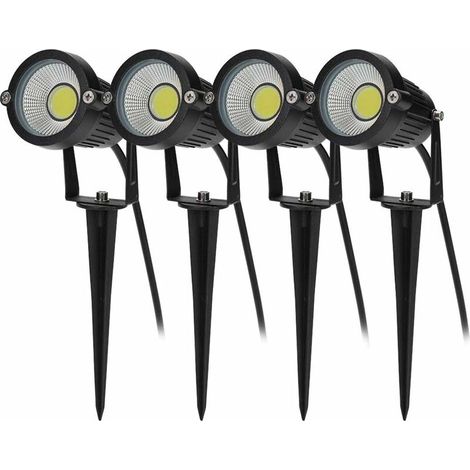 4er-Set COB-LED-Gartenstrahler mit Erdspieß, 5 W, 220 V, IP65 wasserdicht, verstellbar (1/5)