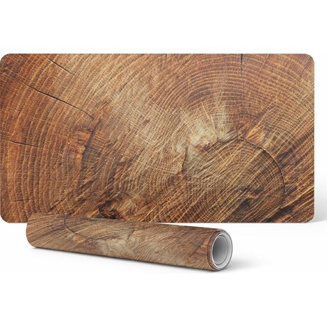 Alfombrilla protectora antideslizante para escritorio con estampado de anillos de 谩rbol, 100 x 50 cm.