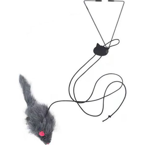 Jeu interactif pour chat, 2 souris suspendues élastiques, 20 x 16 cm (1/5)