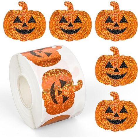 Rouleau de 500 autocollants Halloween – Récompenses – Amusants – Étanches – Enfants et fermetures (1/5)