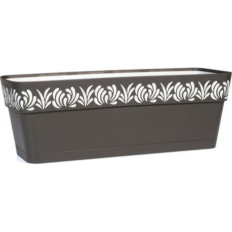 Jardinière auto-arrosante Gaia Anthracite Plastique (19 x 17 x 49,5 cm)