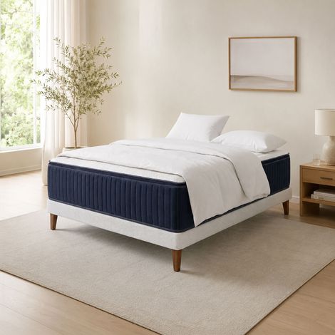 Ensemble matelas 140x200 + sommier + couette et 2 oreillers - VICTOIRE (1/5)