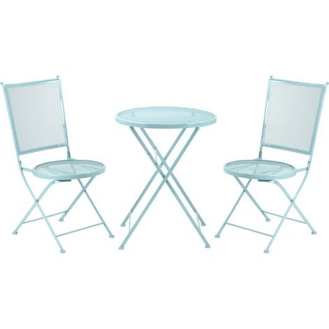 Ensemble table et chaises de jardin pliable, 1 table + 2 chaises pliables, idéal pour patio et balcon, meuble extérieur gain de place design moderne