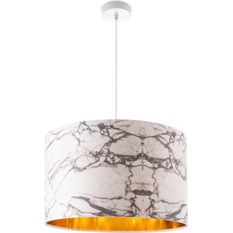 Paco Home Plafonnier Salon Table À Manger Abat-jour Tissu Moderne Abstrait Lampe à suspension - Blanc, Design 1 (Ø45,5 cm) (1/4)