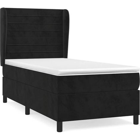 Maison Exclusive - Cama box spring con colchón terciopelo negro 1 (1/5)