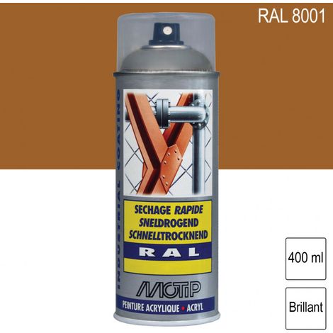 Peinture Aerosol Ral 8001 Motip Ral 400 Ml
