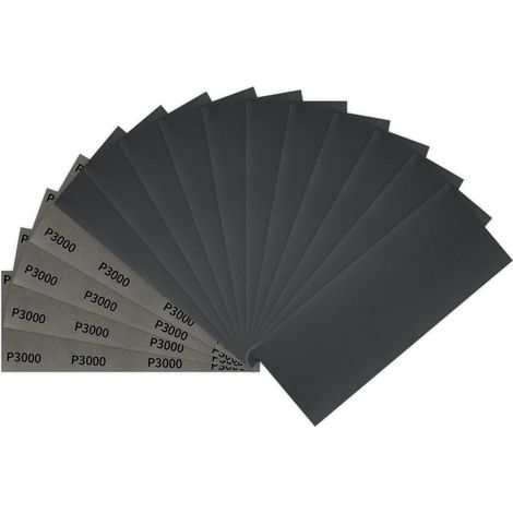 15 pièces Papier de Verre, 3000 Grain Papier Abrasif 9x3,6 pouces Papier Poncage Sec Humide Double Usage pour Bois, Carrosserie, Pierre, Peinture, Métal (1/5)
