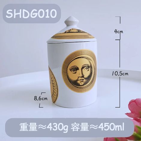 Pot à bougie parfumée en céramique avec couvercle peut également servir de boîte à bijoux, de bougeoir ou de récipient pour fruits secs.