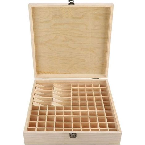 Aufbewahrungsbox aus Holz mit 87 Fächern für ätherische Öle (1/5)