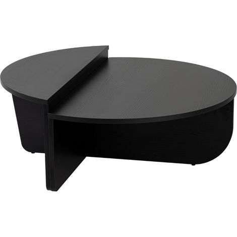 Tavolino da caffè nero in truciolare, 90x30 cm, profondità 60 cm, design contemporaneo