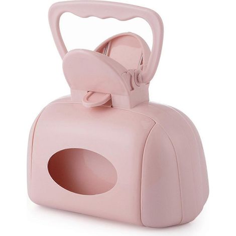 Ramasse-crottes compact pour animaux de compagnie, pince, seau à déjections canines et félines, pelle de nettoyage rose-AquaForge