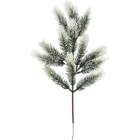 Aiguilles de pin artificielles enneigées, 13 branches, brindilles givrées, tiges de verdure pour loisirs créatifs, couronnes, guirlandes et décorations de Noël (1/5)