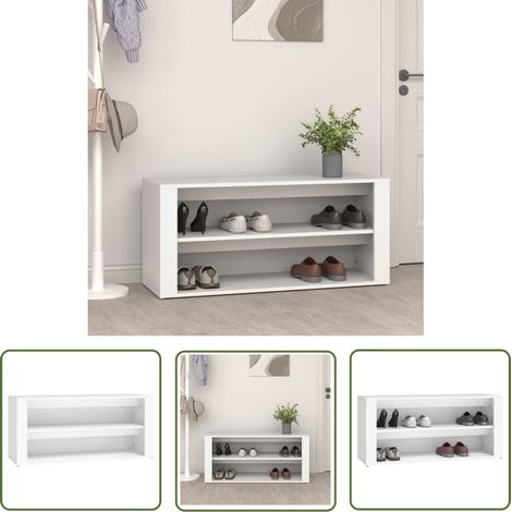 Furniture Limited - Étagère à chaussures Blanc 100x35x45 cm Bois (1/5)
