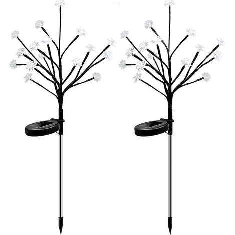 Solar-Gartenleuchten für den Außenbereich – DIY-Blütenzweige für Einfahrt, Terrasse, Rasen und Garten – Set mit 2 sternförmigen Solar-Gartenleuchten (1/5)