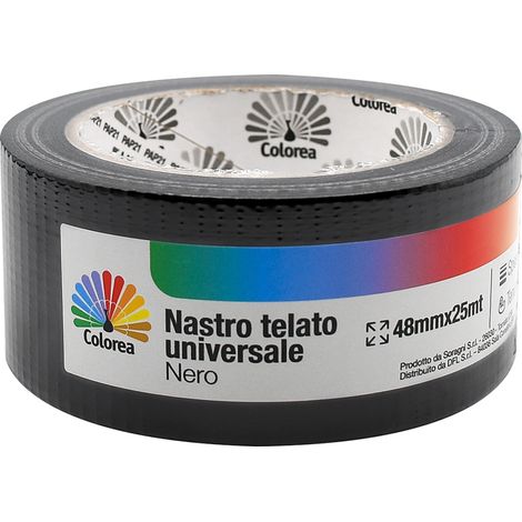 Nastro Telato Universale Colorea Nero 18 Pezzi 48 x 25 mt