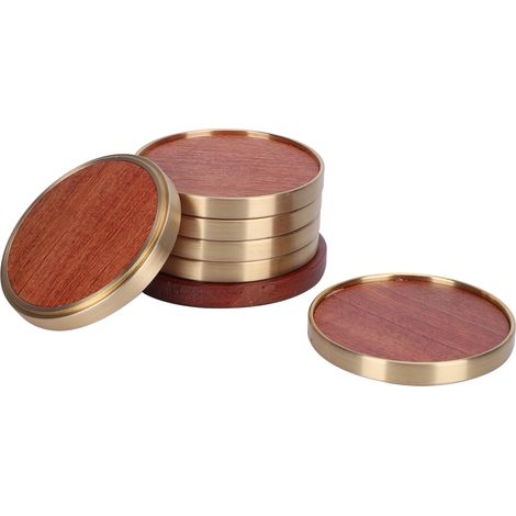 Sous-verre en bois de rose pour thé, set de protection de bureau avec plateau, accessoires de cérémonie du thé (1/5)