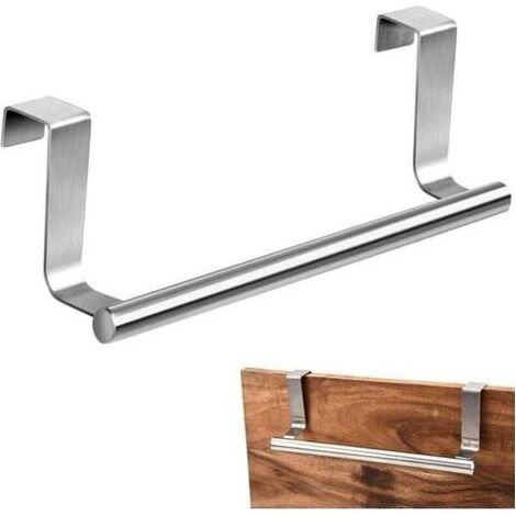 Porte-torchons de cuisine à suspendre – 23 cm de long en acier inoxydable – Porte-torchons sans perçage comme porte-serviettes de porte avec barre (1/5)