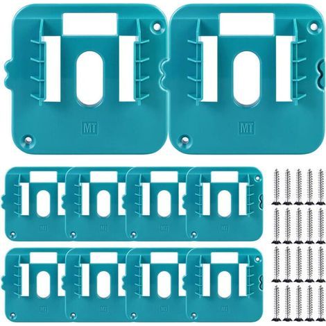 10Pc Support de batterie pour support de batterie Makita 14,4-18 V Support de batterie Makita Support mural pour BL1860 BL1850 BL1840 BL1830 (avec 20 vis, sans batterie) (1/5)
