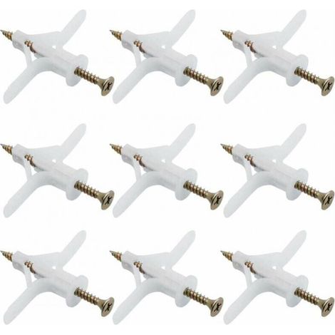 50pcs Drywall Anchor Set, Plastic Expansion Pipe Anchor Kit, Self-Drilling for Aircraft, Used for Most Light Gypsum Walls YMYNY (1/4)