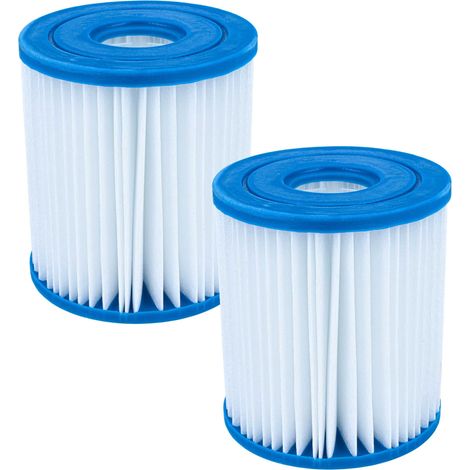vhbw 2x Filter Cartridge compatible with Intex 28602, Easy Pool, Frame Pool  Swimming Pool, Filter Pump - Water Filter, Blue White (1/5)