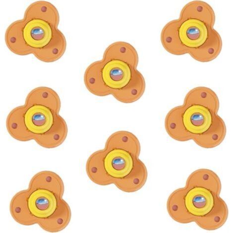 Lot de 8 mini roulettes pivotantes en acier inoxydable auto-adhésives, poulie de rotation à 360 degrés, roues universelles pour meubles, boîte de rangement, poubelles (Orange)